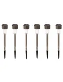 Lampa solara stick inox, H 36 cm, set 6 bucati