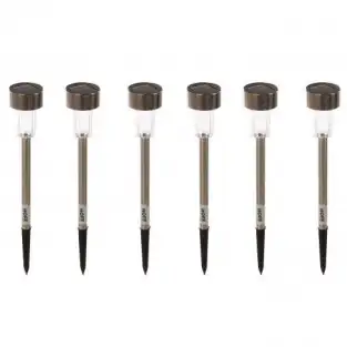 Lampa solara stick inox, H 36 cm, set 6 bucati