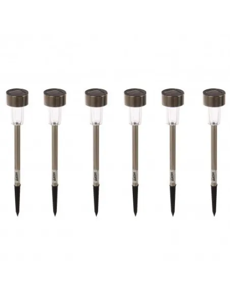 Lampa solara stick inox, H 36 cm, set 6 bucati