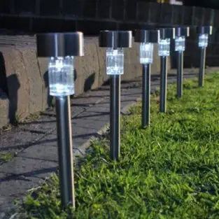 Lampa solara stick inox, H 36 cm, set 6 bucati 2