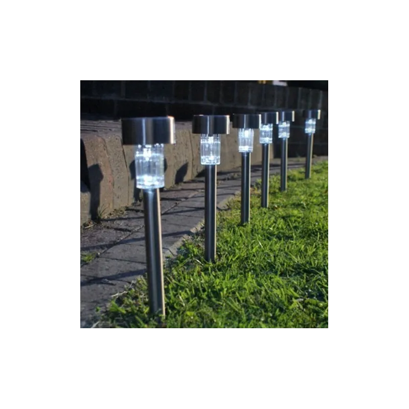 Lampa solara stick inox, H 36 cm, set 6 bucati
