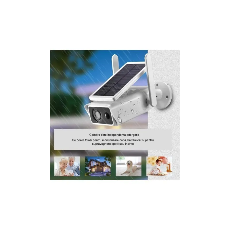 Camera de supraveghere IP Wireless HD cu panou solar