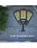 Proiector solar cu 6 celule, LED-uri COB si telecomanda