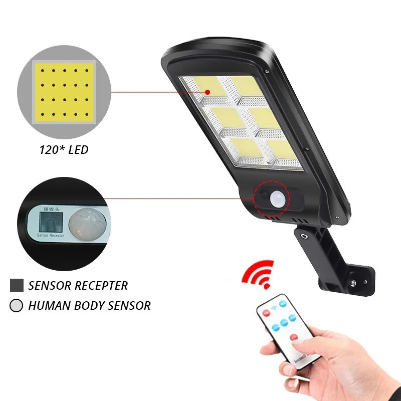 Proiector solar cu 6 celule, LED-uri COB si telecomanda