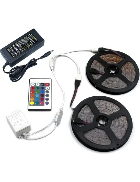 Banda LED SMD 10m, cu telecomanda si joc de lumini, interior