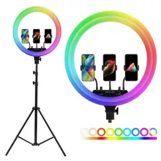 Lampa circulara Multicolora Ring Light RGB, diametru