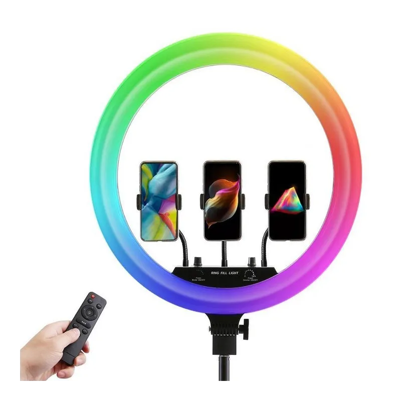 Lampa circulara Multicolora Ring Light RGB, diametru