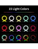 Lampa circulara Multicolora Ring Light RGB, diametru