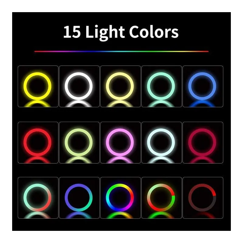 Lampa circulara Multicolora Ring Light RGB, diametru