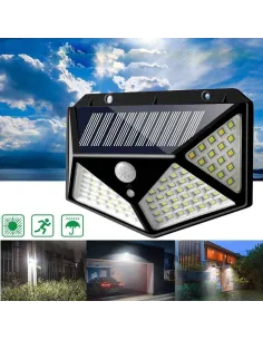 Set 10 x Lampa 100 LED cu panou solar, senzor de miscare 2