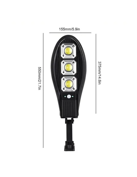Lampa stradala solara, 90 LED COB, 3 moduri, telecomanda inclusa