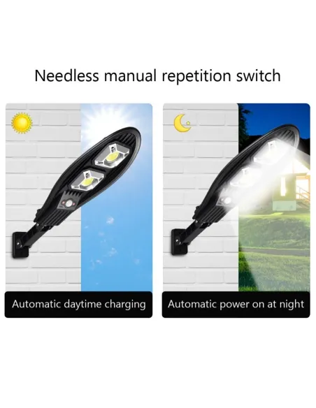 Lampa stradala solara, 90 LED COB, 3 moduri, telecomanda inclusa