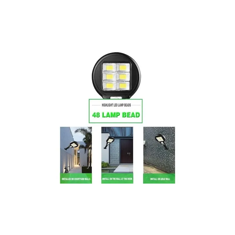 Lampa solara LED 6 SMD cu senzor de miscare si lumina