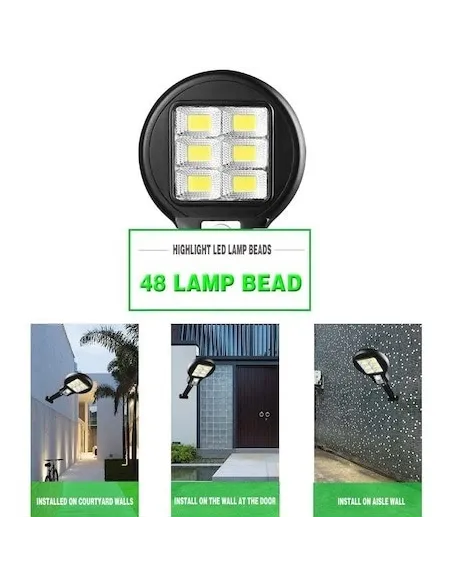 Lampa solara LED 6 SMD cu senzor de miscare si lumina