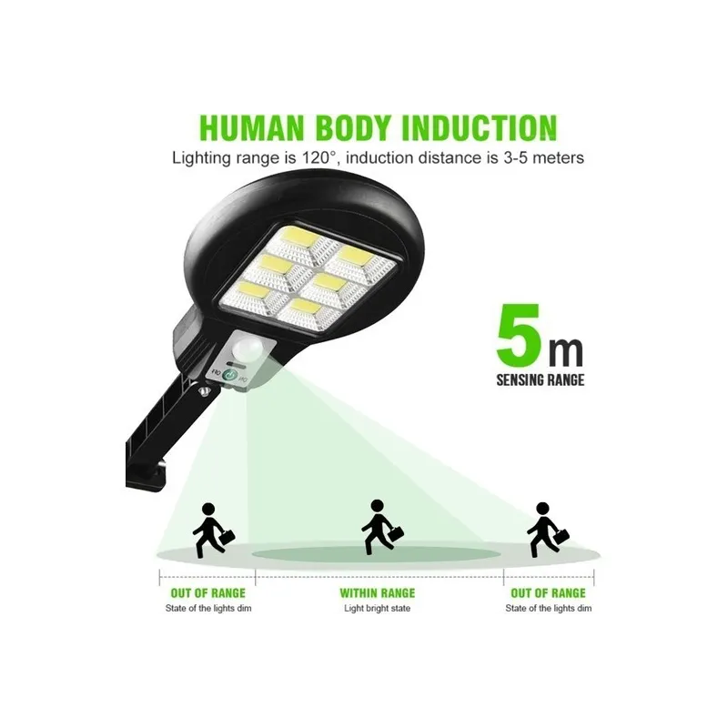 Lampa solara LED 6 SMD cu senzor de miscare si lumina