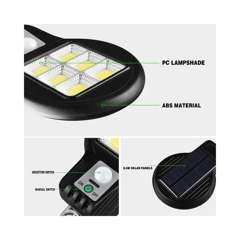 Lampa solara LED 6 SMD cu senzor de miscare si lumina
