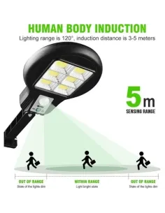 Set 4 x Lampa solara LED 6 SMD cu senzor de miscare si lumina 2