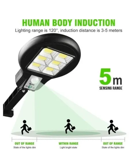 Set 4 x Lampa solara LED 6 SMD cu senzor de miscare si lumina