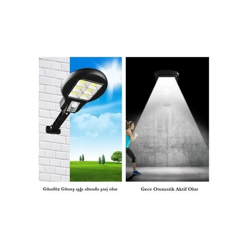 Set 4 x Lampa solara LED 6 SMD cu senzor de miscare si lumina