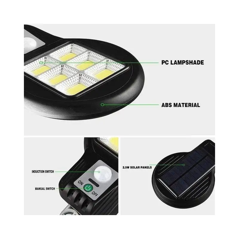 Set 4 x Lampa solara LED 6 SMD cu senzor de miscare si lumina