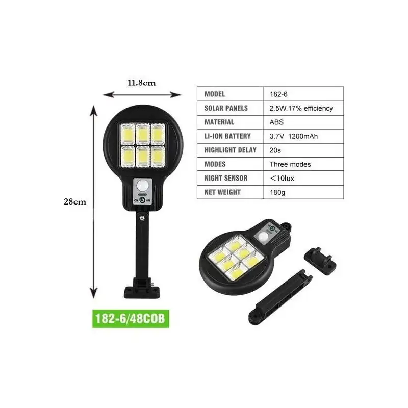 Set 4 x Lampa solara LED 6 SMD cu senzor de miscare si lumina