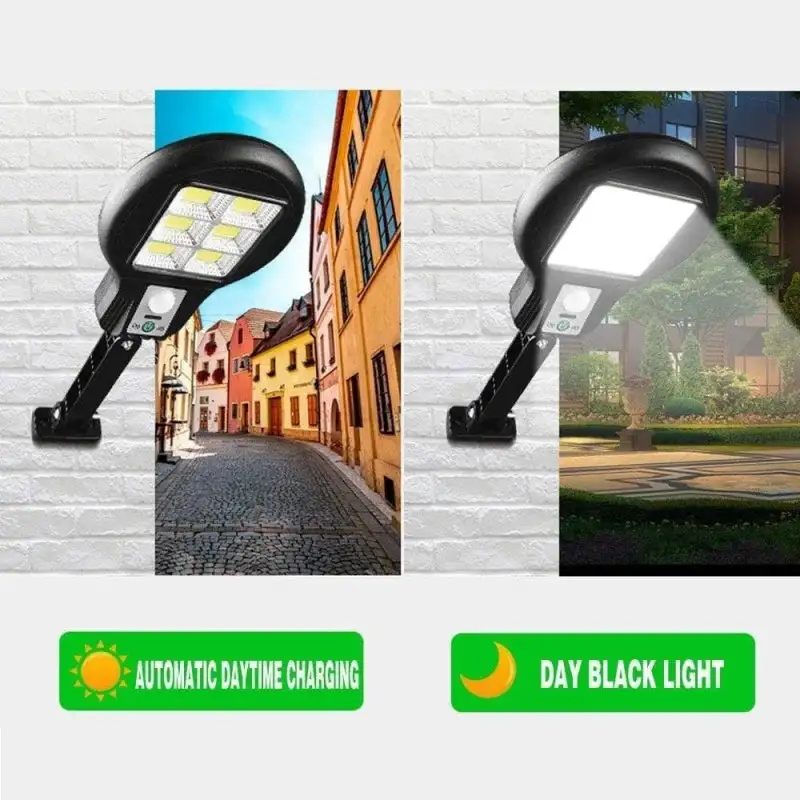 Set 4 x Lampa solara LED 6 SMD cu senzor de miscare si lumina