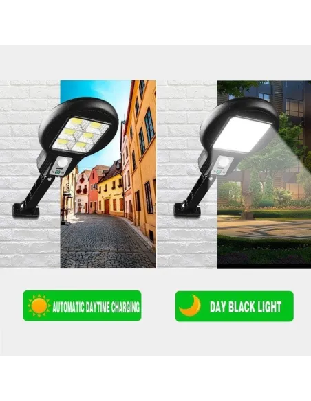 Set 4 x Lampa solara LED 6 SMD cu senzor de miscare si lumina