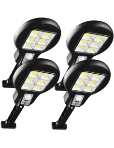 Set 4 x Lampa solara LED 6 SMD cu senzor de miscare si lumina