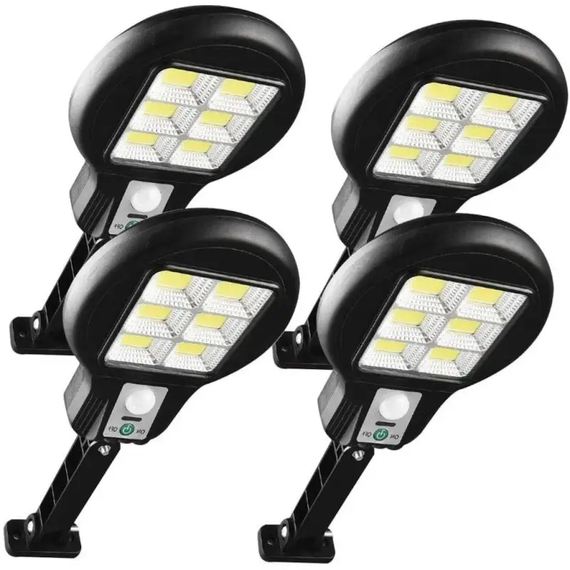 Set 4 x Lampa solara LED 6 SMD cu senzor de miscare si lumina