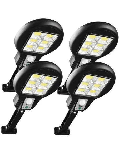 Set 4 x Lampa solara LED 6 SMD cu senzor de miscare si lumina