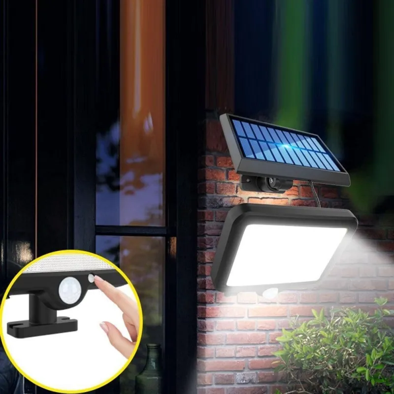 Set 4 x Proiector solar 160 LED 8 COB senzor de lumina si