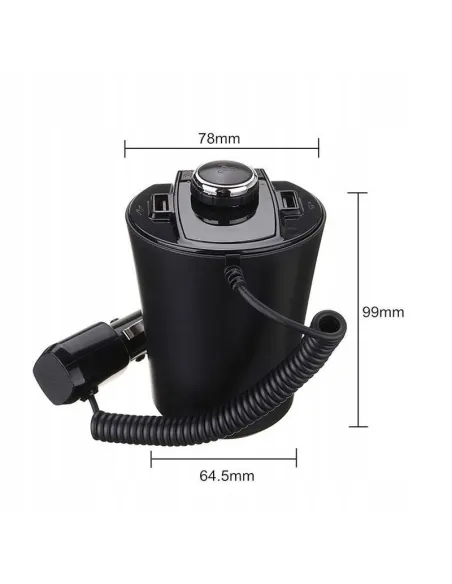 Transmitator auto ElektroStator BX6, Bluetooth, FM, 2 x USB