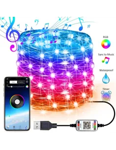 Sârmă de cupru , USB bluetooth smart LED șir de lumină 8 m