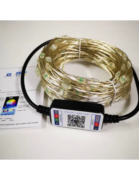 Sârmă de cupru , USB bluetooth smart LED șir de lumină 8 m, cod QR