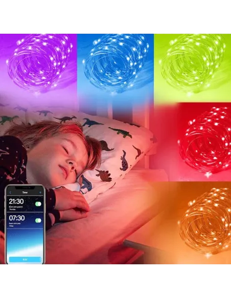 Sârmă de cupru , USB bluetooth smart LED șir de lumină 8 m, cod QR