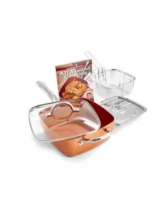 Tigaie multifunctionala cu 5 piese, non-aderenta,patrata, fripteuza, Migas