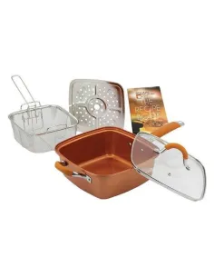 Tigaie multifunctionala cu 5 piese, non-aderenta,patrata, fripteuza, Migas 2