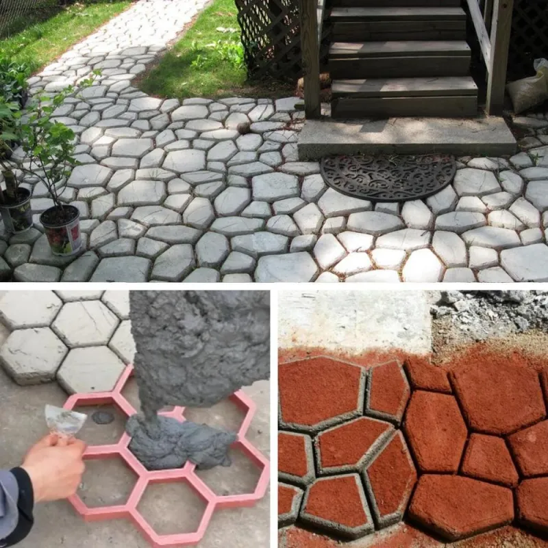 Set 2 matrițe de pavaj pentru gradină, 35 x 35 cm