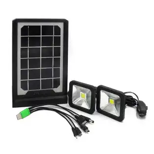 Kit panou solar CL-08 CCLamp, USB, LED, 5000 mAh, 2 proiectoare incluse