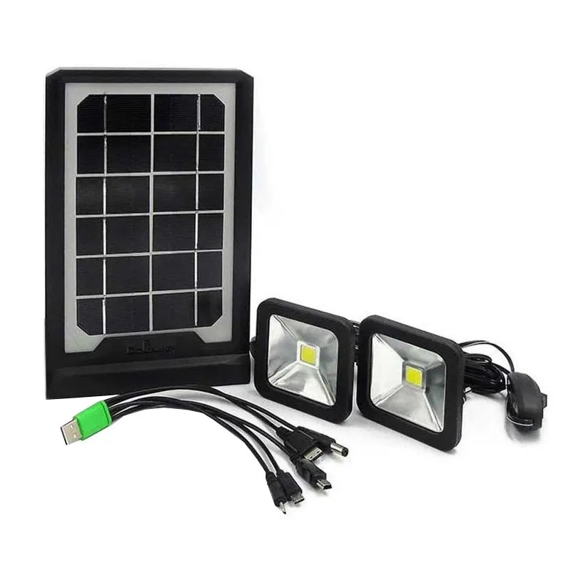 Kit panou solar CL-08 CCLamp, USB, LED, 5000 mAh, 2 proiectoare incluse