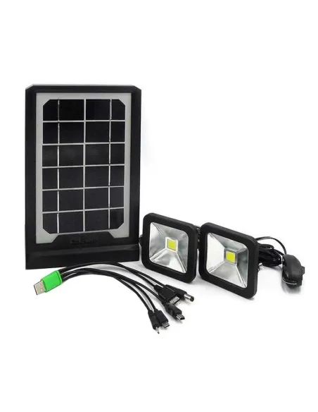 Kit panou solar CL-08 CCLamp, USB, LED, 5000 mAh, 2 proiectoare incluse