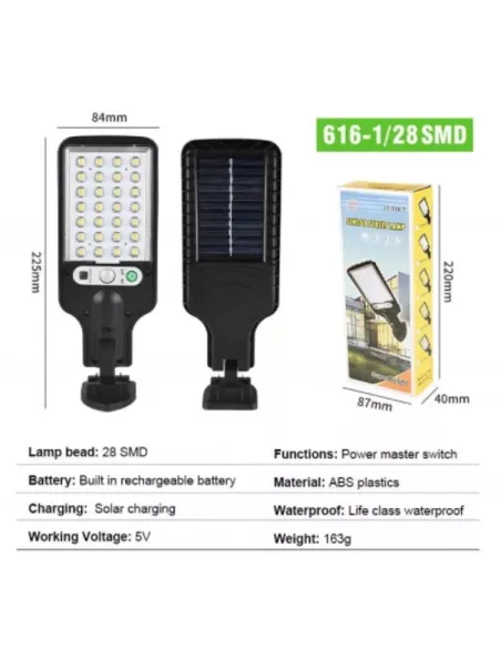 Mini Proiector JY-616-1 cu panou solar si telecomanda 28 LED