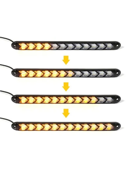 Set lumini auto LED DRL cu semnalizare dinamica, 12 module