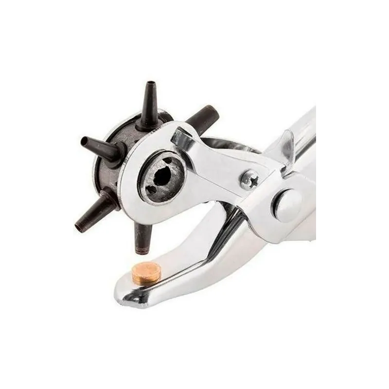 Cleste perforator pivotant cu 6 capete pentru gaurit curele