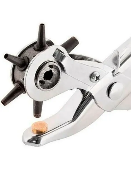 Cleste perforator pivotant cu 6 capete pentru gaurit curele