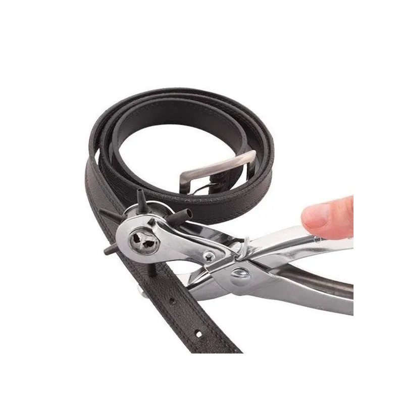 Cleste perforator pivotant cu 6 capete pentru gaurit curele