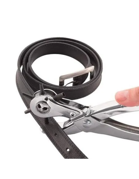 Cleste perforator pivotant cu 6 capete pentru gaurit curele