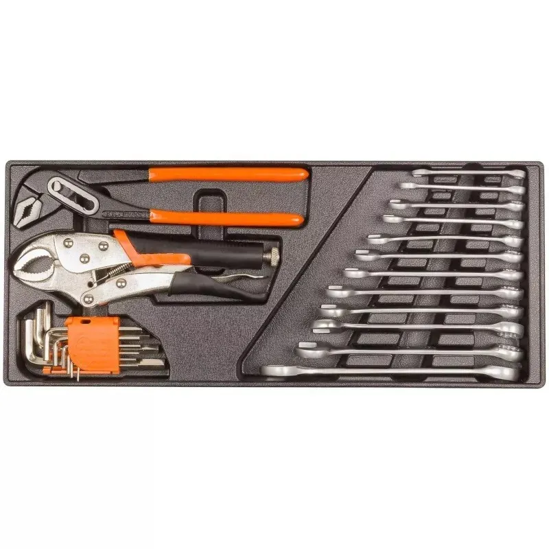 Cutie 85 Piese si Scule Compartimentata cu 4 sertare Pliabile Negru Portocaliu