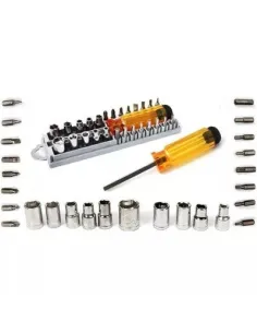 Surubelnita multihead 61812, cu biti si tubulare, Set 28 piese 2