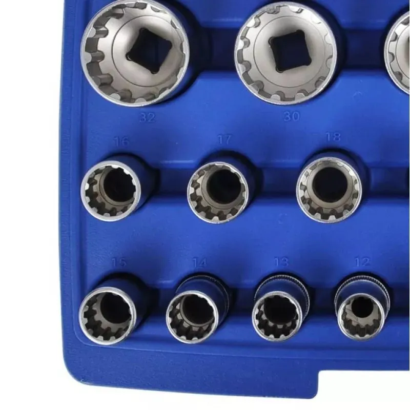 Set chei tubulare bihexagonale 19 piese